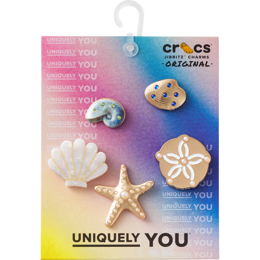 Gold Seashell 5 Pack Jibbitz™ charms | Crocs discount