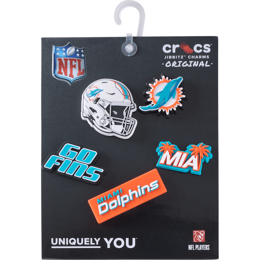 NFL Miami Dolphins 5 Pack Jibbitz Shoe Charm | Crocs discount