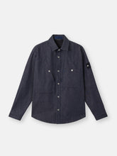 1100008 INDIGO DENIM-RAW Regular-fit overshirt with chest pockets