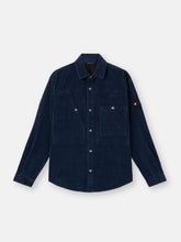 1100008 INDIGO MICRO CORDUROY-RINSED Regular-fit overshirt with fine ribbing and rinsed finish