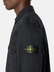 1200001 ORGANIC COTTON STRETCH BROKEN TWILL 'OLD' EFFECT Regular-fit zip-up overshirt pocket