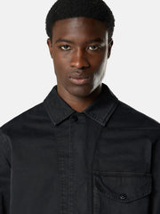 1200001 ORGANIC COTTON STRETCH BROKEN TWILL 'OLD' EFFECT Regular-fit zip-up overshirt pocket