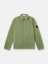 1200006 STRETCH ORGANIC COTTON SATIN Overshirt with chest pocket and two-way zip