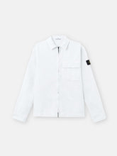 1200008 BRUSHED ORGANIC COTTON CANVAS 'OLD' EFFECT Regular-fit zip-up overshirt with pocket