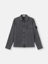 1200008 BRUSHED ORGANIC COTTON CANVAS 'OLD' EFFECT Regular-fit zip-up overshirt with pocket