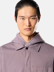 1200013 STRETCH ORGANIC COTTON TWILL Regular-fit overshirt with concealed zip