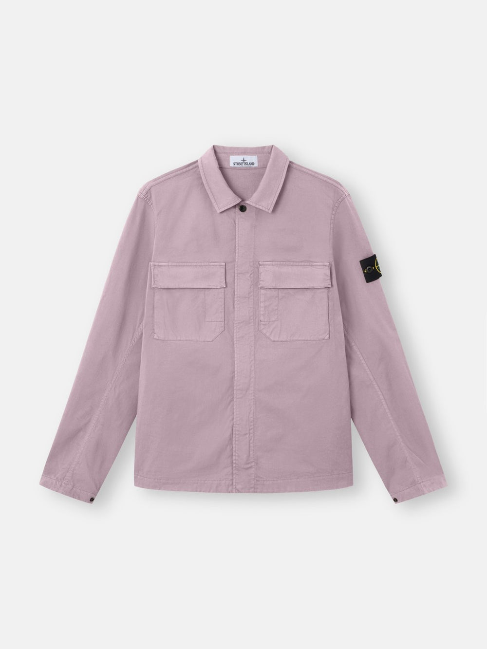 1200013 STRETCH ORGANIC COTTON TWILL Regular-fit overshirt with concealed zip