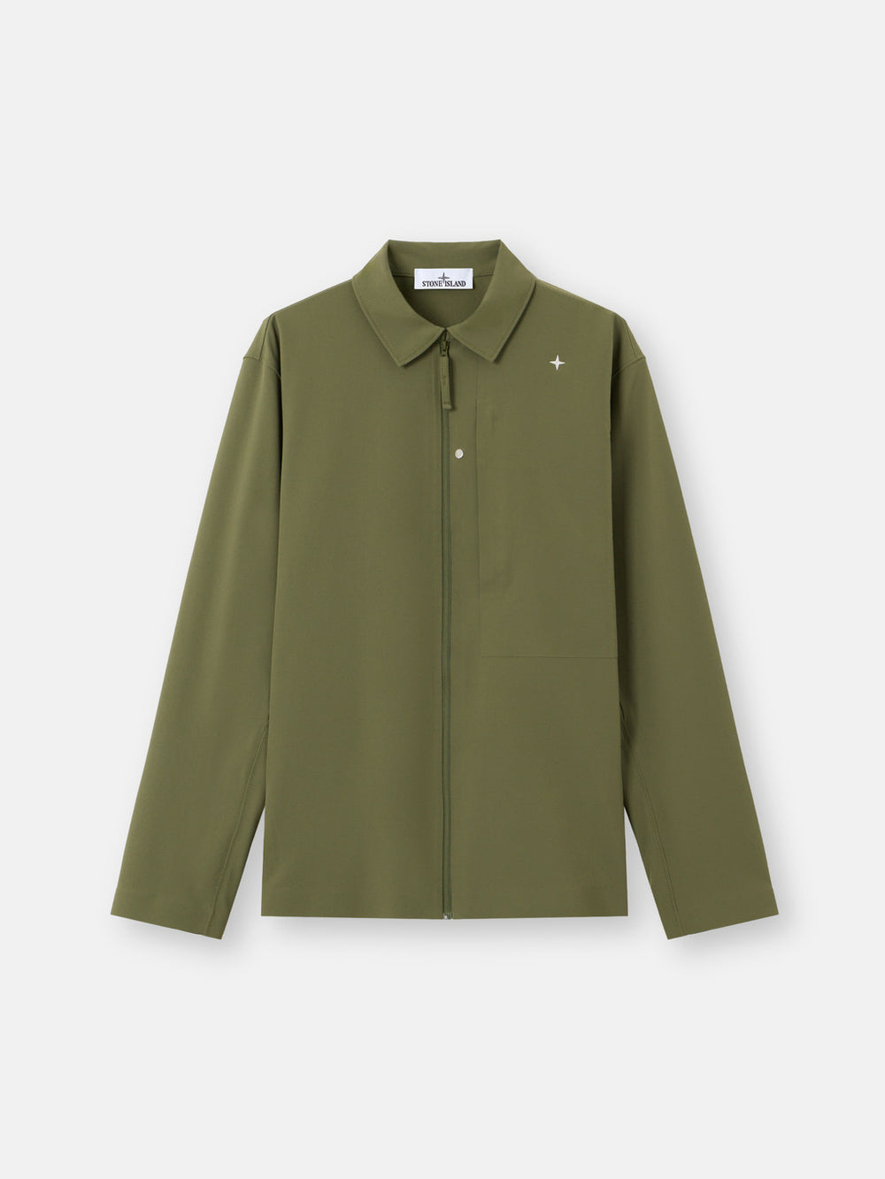 1200024 TEXTURED STRETCH NYLON_STONE ISLAND STELLINA Comfort-fit overshirt with chest pocket