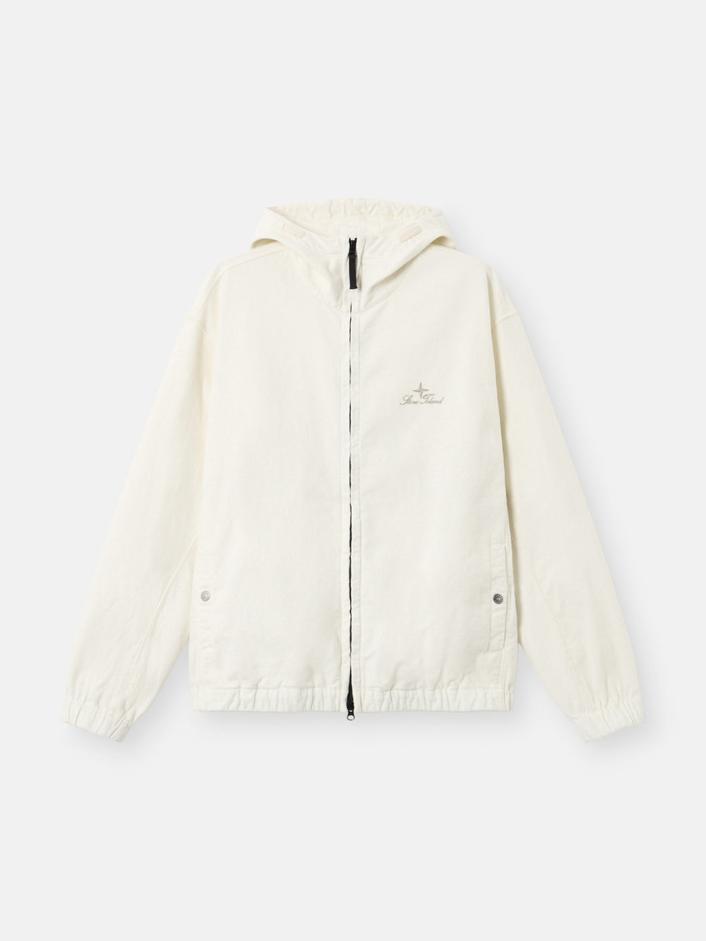 1200034 STRETCH COTTON MOLESKIN Regular-fit hooded zip-up shirt with pockets