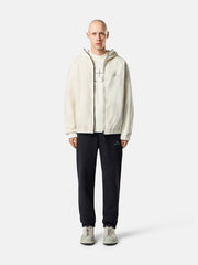 1200034 STRETCH COTTON MOLESKIN Regular-fit hooded zip-up shirt with pockets