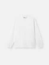 2100006 COMBED ORGANIC COTTON JERSEY Oversized-fit long-sleeve mock neck T-shirt with embroidery