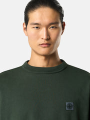 2100024 COMBED ORGANIC COTTON JERSEY Regular-fit long-sleeve T-shirt with tone-on-tone Compass patch