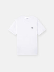 2100029 ORGANIC COTTON JERSEY 'FISSATO' EFFECT Slim-fit short-sleeve T-shirt with Compass patch