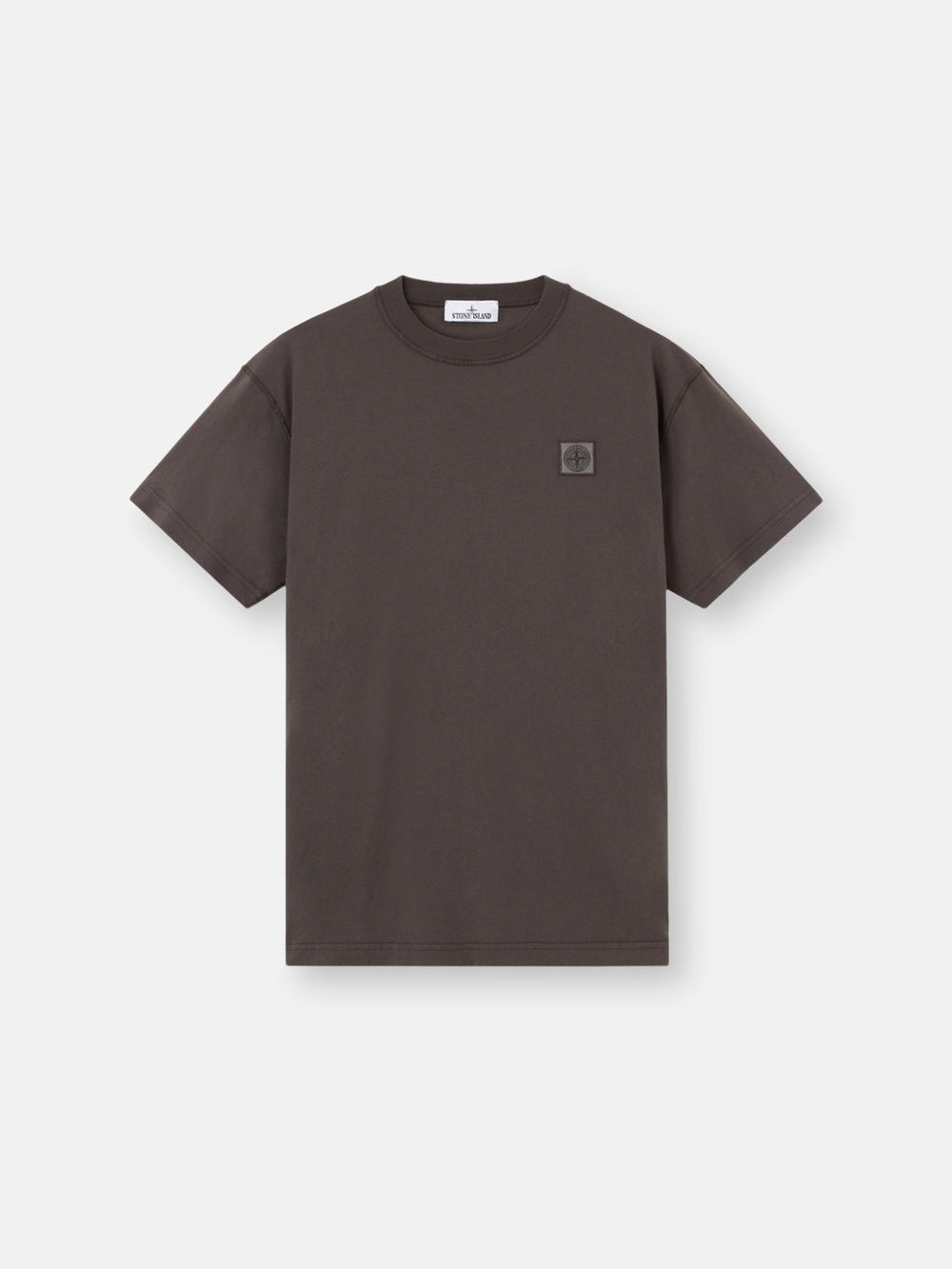 2100029 ORGANIC COTTON JERSEY 'FISSATO' EFFECT Slim-fit short-sleeve T-shirt with Compass patch