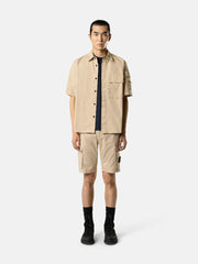 2100029 ORGANIC COTTON JERSEY 'FISSATO' EFFECT Slim-fit short-sleeve T-shirt with Compass patch