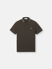 2200007 95% ORGANIC COTTON / 5% ELASTANE PIQUÉ Slim-fit short-sleeve polo shirt with striped details