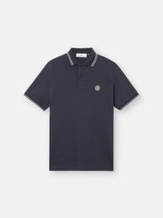2200007 95% ORGANIC COTTON / 5% ELASTANE PIQUÉ Slim-fit short-sleeve polo shirt with striped details