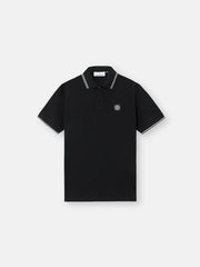 2200007 95% ORGANIC COTTON / 5% ELASTANE PIQUÉ Slim-fit short-sleeve polo shirt with striped details