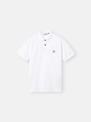 2200009 50/2 ORGANIC COTTON PIQUÉ Regular-fit short-sleeve polo shirt with Compass patch