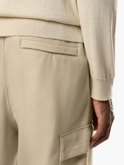 3100021 WOOL NYLON FLANNEL_STONE ISLAND GHOST Loose-fit cargo trousers with elasticated zipped cuffs