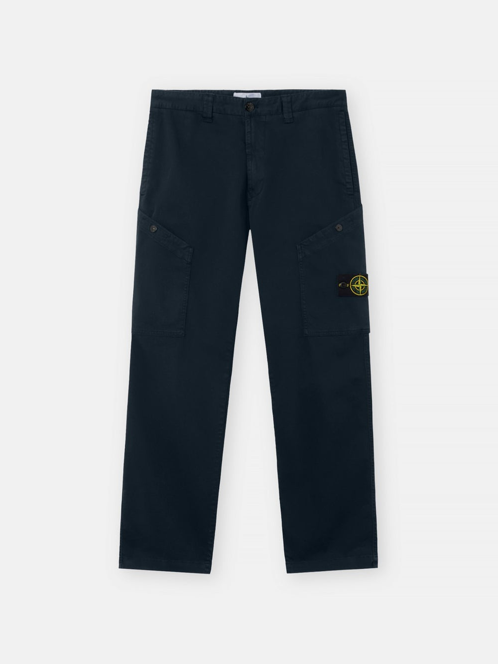 3100030 STRETCH ORGANIC COTTON SATIN Regular-fit cargo trousers with angled snap pockets