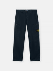 3100030 STRETCH ORGANIC COTTON SATIN Regular-fit cargo trousers with angled snap pockets