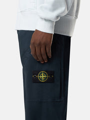 3100030 STRETCH ORGANIC COTTON SATIN Regular-fit cargo trousers with angled snap pockets