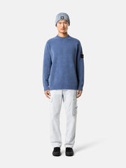 5100005 MOSS STITCH COTTON CHENILLE Mock neck jumper with ribbed trims