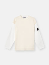 5100014 MIXED FABRIC COTTON_STONE ISLAND RAW BEAUTY Crewneck jumper with contrast stitch details