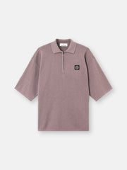 5100021 LIGHT RAW HAND ORGANIC COTTON Oversized-fit short-sleeve polo with zip