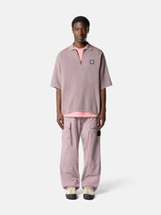 5100021 LIGHT RAW HAND ORGANIC COTTON Oversized-fit short-sleeve polo with zip