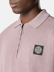 5100021 LIGHT RAW HAND ORGANIC COTTON Oversized-fit short-sleeve polo with zip