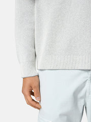 5100033 PLATED RIB COTTON BOUCLÉ Loose-fit crewneck jumper with raglan sleeves