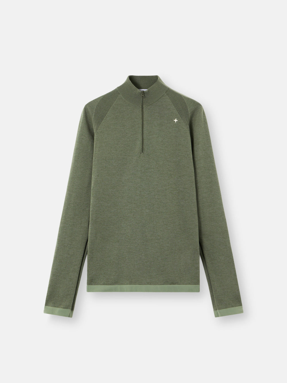 5100037 PRIMALOFT® BIO™ RECYCLED POLYESTER / WOOL_STONE ISLAND STELLINA Half-zip jumper with raglan sleeves and elasticated trims