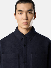 5100058 FELTED RWS WOOL Button-up shirt with chest pockets and snap fastening