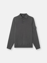 5100076 PURE LIGHT RWS WOOL_STONE ISLAND GHOST Long-sleeve polo jumper with ribbed trims
