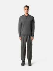 5100076 PURE LIGHT RWS WOOL_STONE ISLAND GHOST Long-sleeve polo jumper with ribbed trims