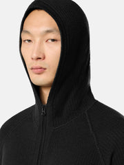 5100077 CASHMERE_STONE ISLAND GHOST Hooded zip-up jumper with raglan sleeves and ribbed trims