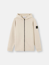 5100086 LAMBSWOOL Hooded zip-up jumper with ribbed cuffs