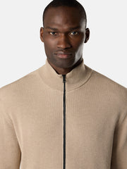 5100126 RIBBED SOFT ORGANIC COTTON Regular-fit zip-up jumper