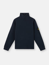 6100045 RIBBED WOOL NYLON Comfort-fit mock neck sweatshirt with back yoke detail