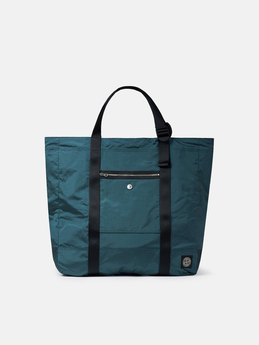 9200013 COATED NYLON METAL IN ECONYL® Tote bag with front zip pocket and ripstop lining