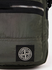 9200015 COATED NYLON METAL IN ECONYL® Pouch bag with front pocket and ripstop lining