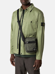 9200015 COATED NYLON METAL IN ECONYL® Pouch bag with front pocket and ripstop lining