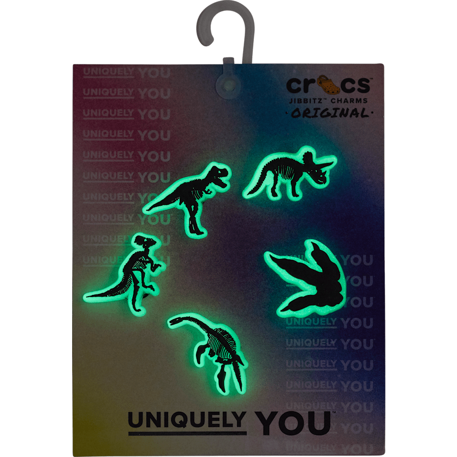 Glow In The Dark Dino 5 Pack Jibbitz Shoe Charm | Crocs on sale