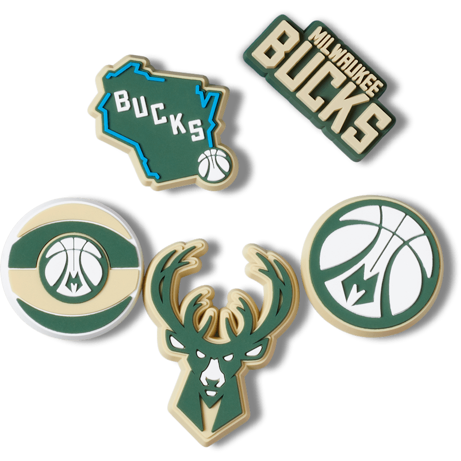 NBA Milwaukee Bucks 5 Pack Jibbitz™ charms | Crocs online