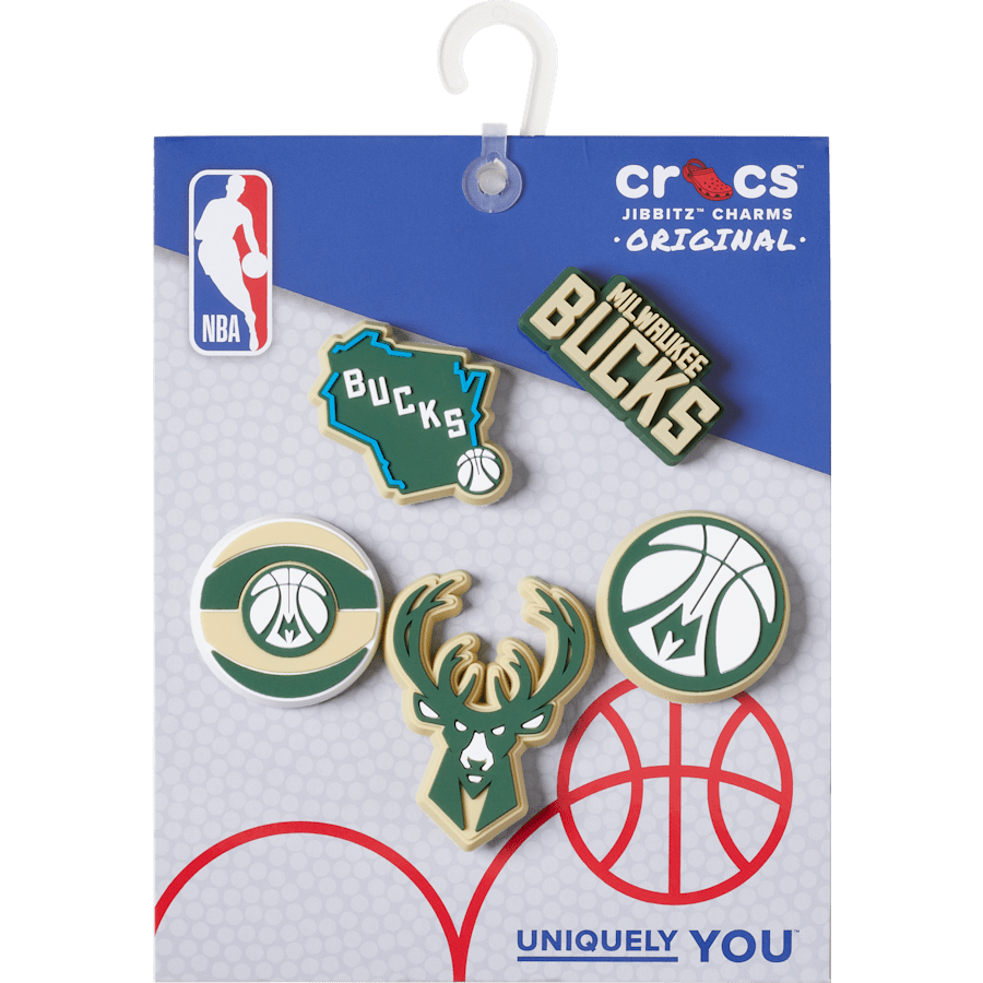 NBA Milwaukee Bucks 5 Pack Jibbitz™ charms | Crocs online