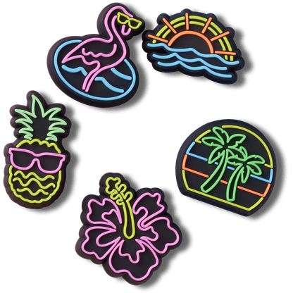 Lights Up Neon 5 Pack Jibbitz™ charms | Crocs sale