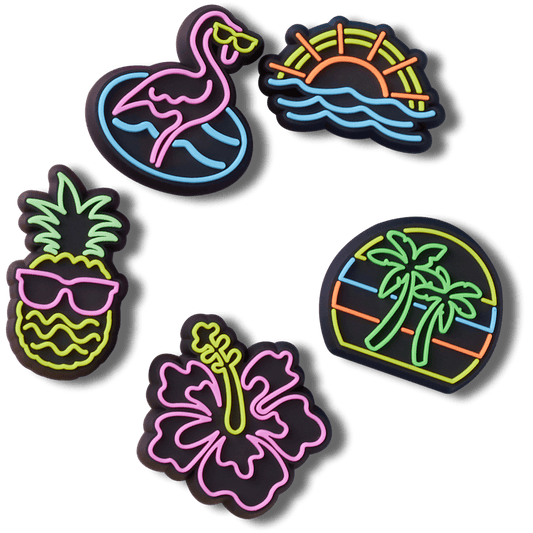 Lights Up Neon 5 Pack Jibbitz™ charms | Crocs sale