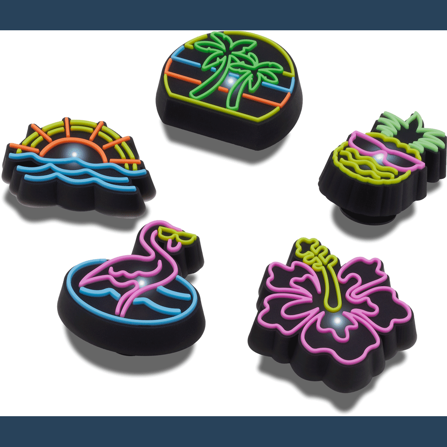 Lights Up Neon 5 Pack Jibbitz™ charms | Crocs sale